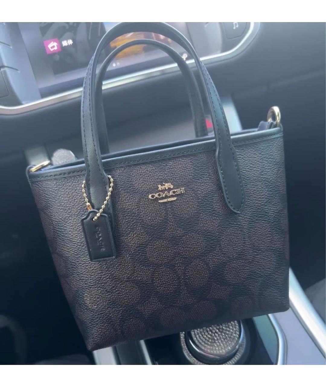 COACH Коричневая сумка с короткими ручками, фото 5