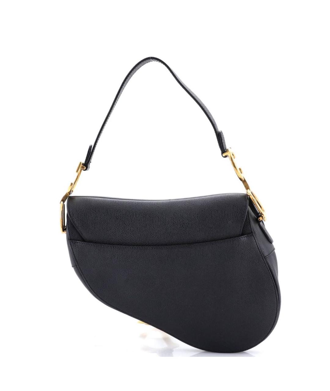 CHRISTIAN DIOR Черная кожаная сумка с короткими ручками, фото 3