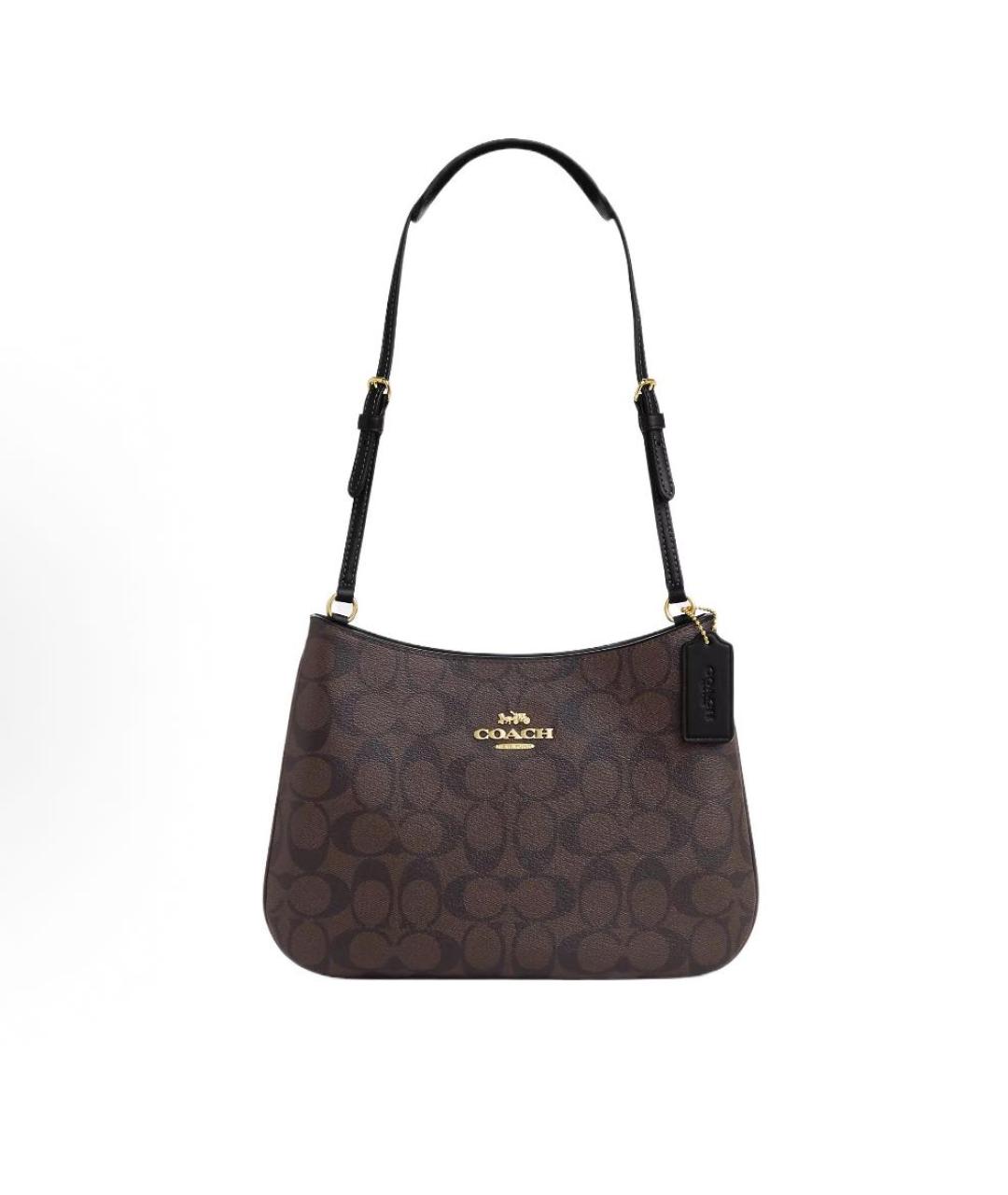 COACH Коричневая кожаная сумка через плечо, фото 9