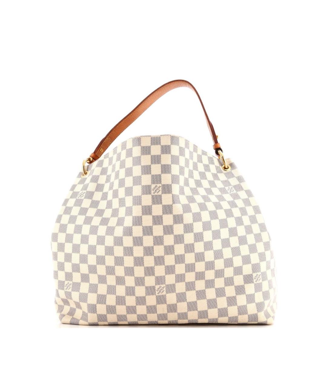 LOUIS VUITTON Бежевая кожаная сумка тоут, фото 3