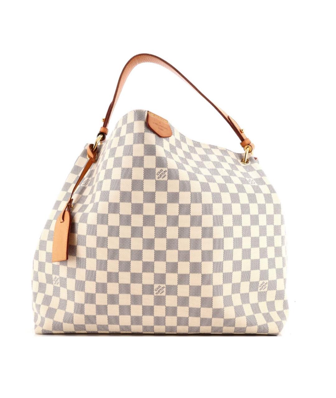 LOUIS VUITTON Бежевая кожаная сумка тоут, фото 8