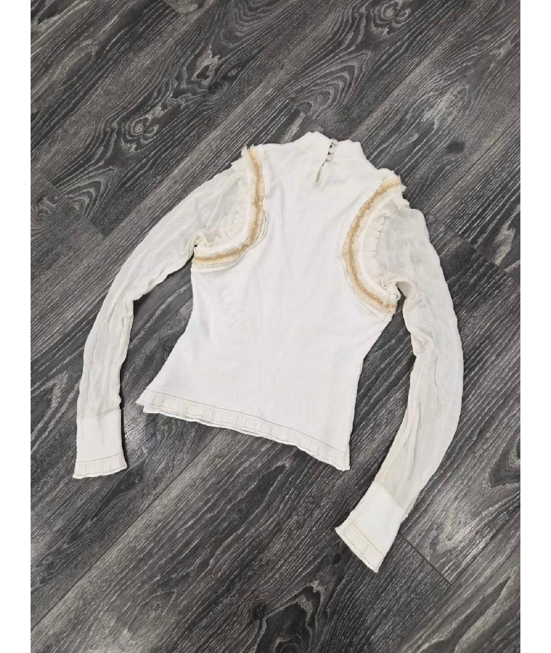 ROBERTO CAVALLI Белая шелковая водолазка, фото 2