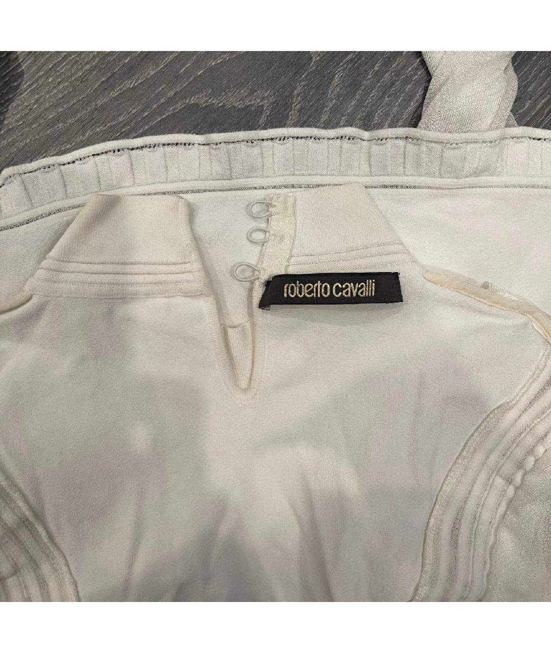 ROBERTO CAVALLI Белая шелковая водолазка, фото 3