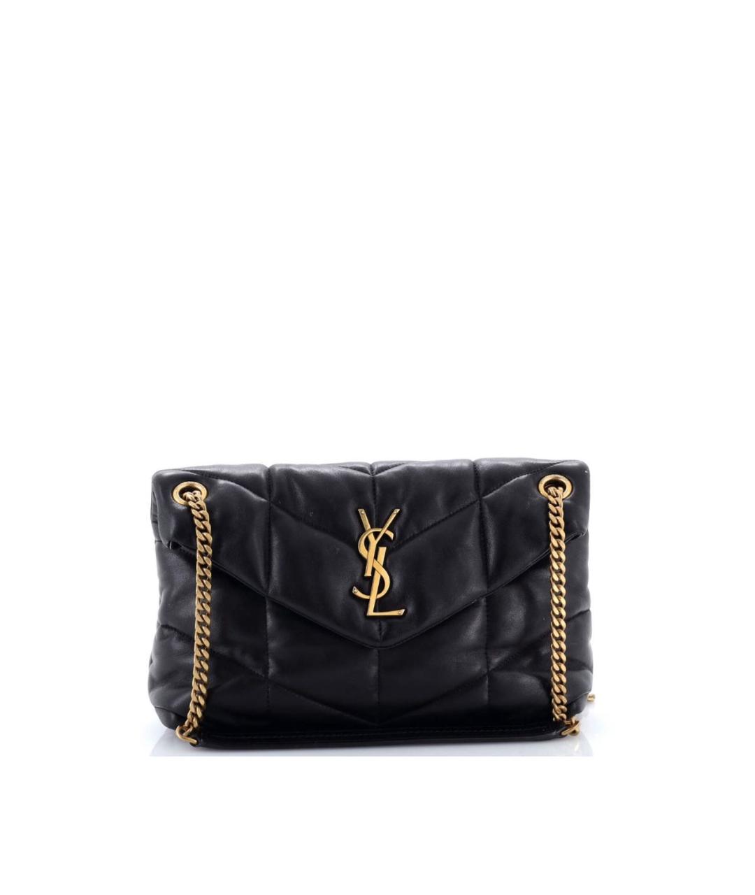 SAINT LAURENT Черная кожаная сумка через плечо, фото 2