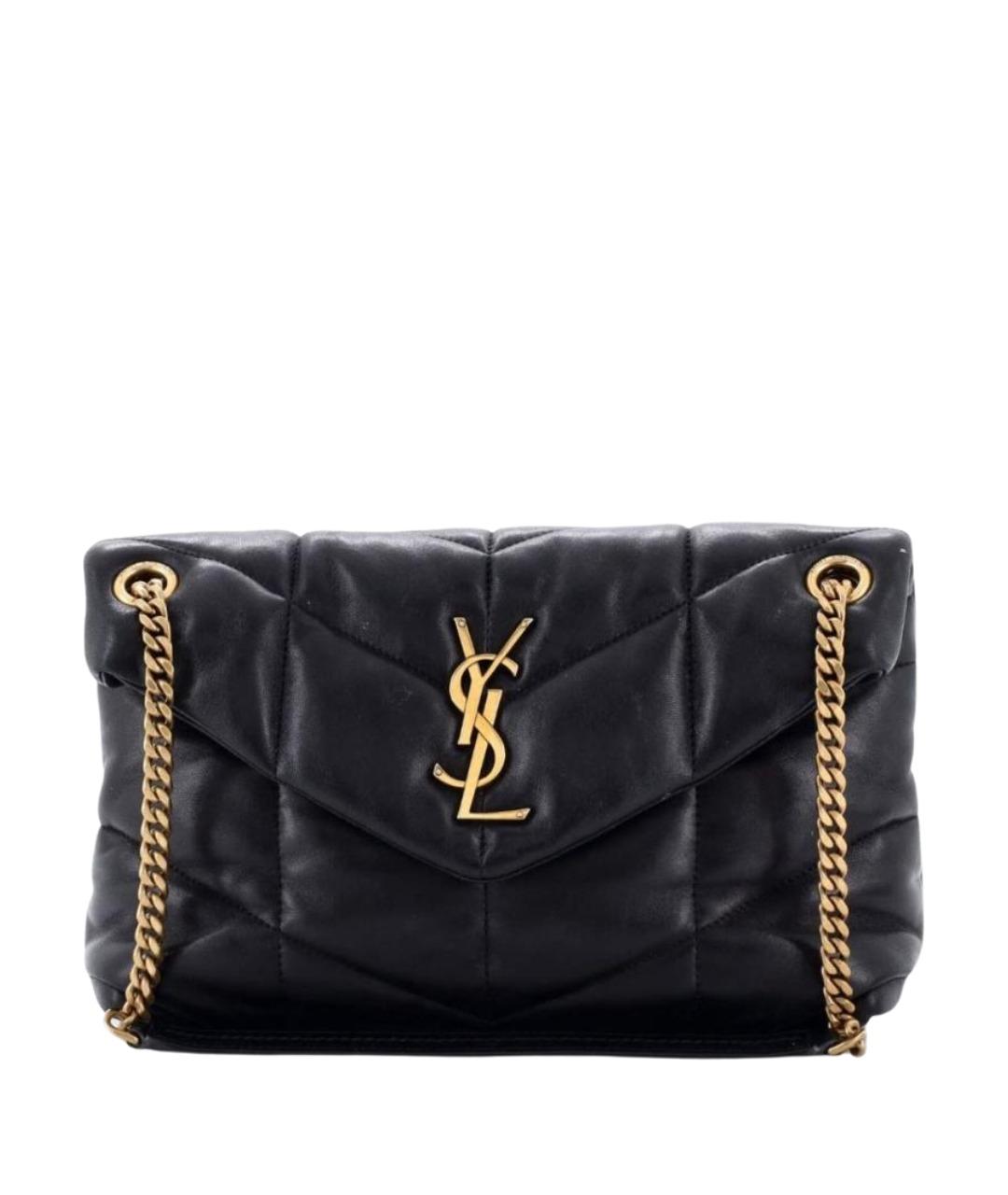 SAINT LAURENT Черная кожаная сумка через плечо, фото 1