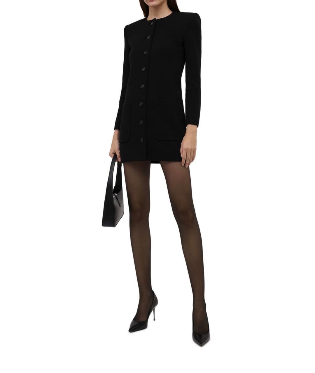 SAINT LAURENT Черное шерстяное платье, фото 6