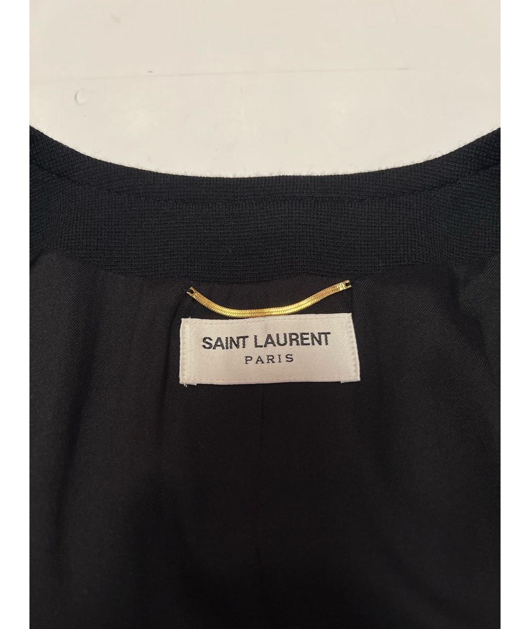 SAINT LAURENT Черное шерстяное платье, фото 2