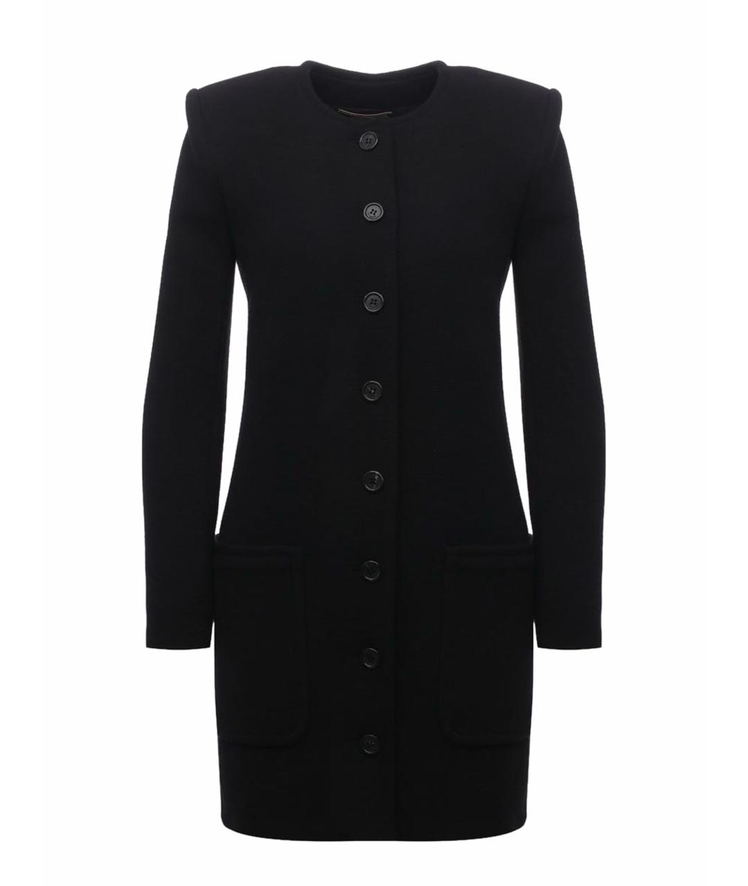 SAINT LAURENT Черное шерстяное платье, фото 1