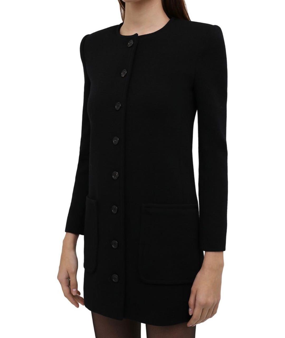 SAINT LAURENT Черное шерстяное платье, фото 4