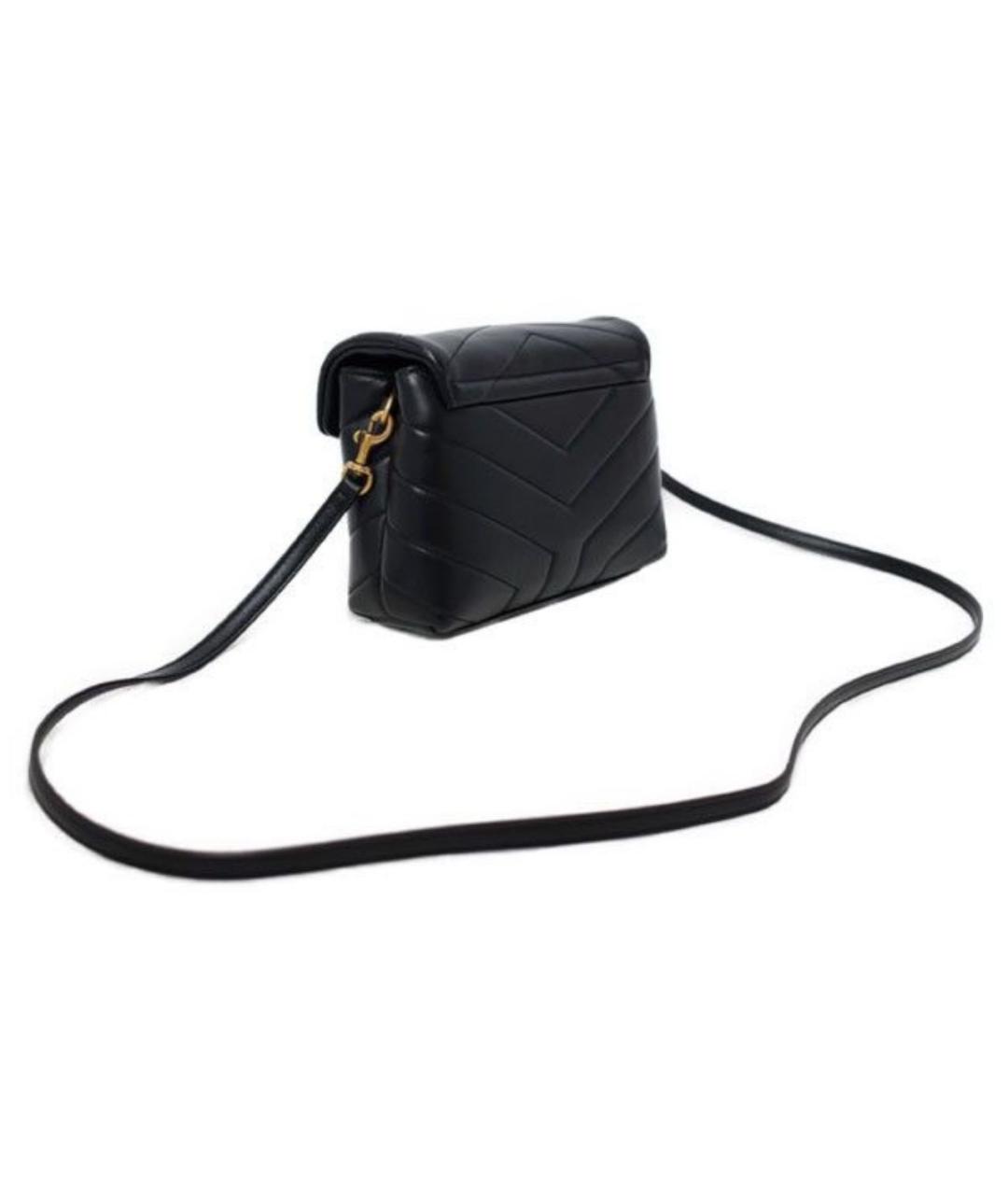 SAINT LAURENT Черная кожаная сумка через плечо, фото 3