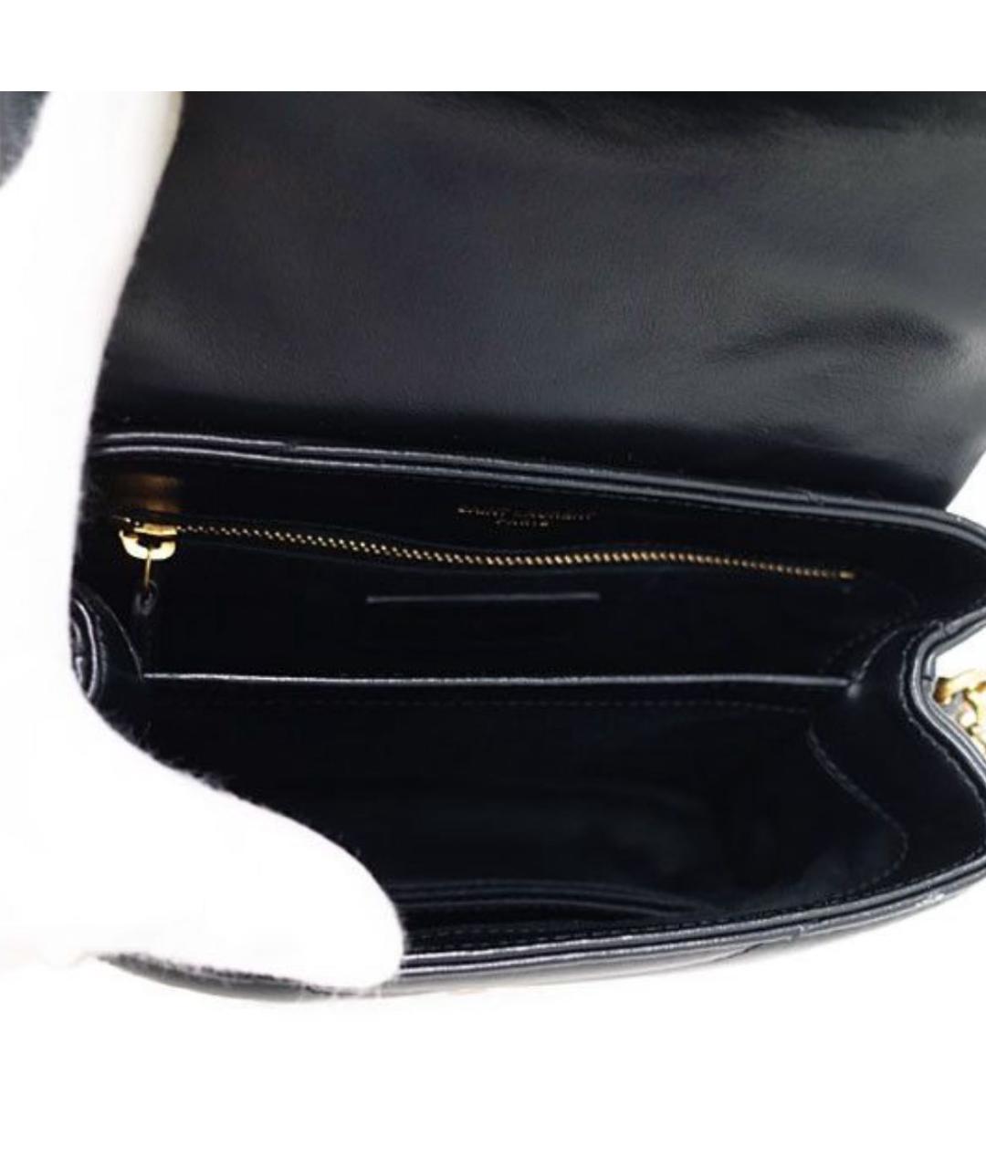 SAINT LAURENT Черная кожаная сумка через плечо, фото 2