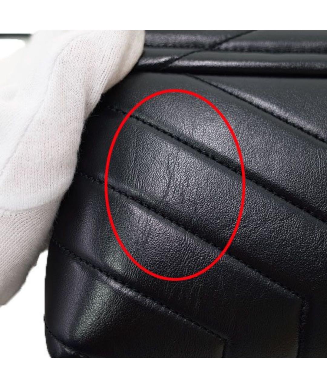 SAINT LAURENT Черная кожаная сумка через плечо, фото 7