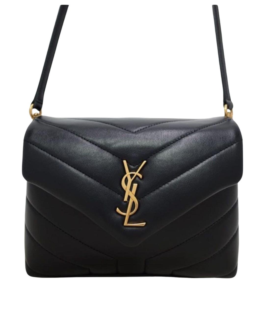 SAINT LAURENT Черная кожаная сумка через плечо, фото 1