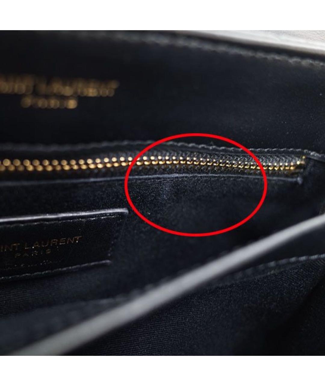 SAINT LAURENT Черная кожаная сумка через плечо, фото 5