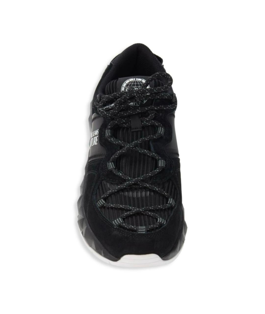 VERSACE JEANS COUTURE Черные текстильные низкие кроссовки / кеды, фото 2