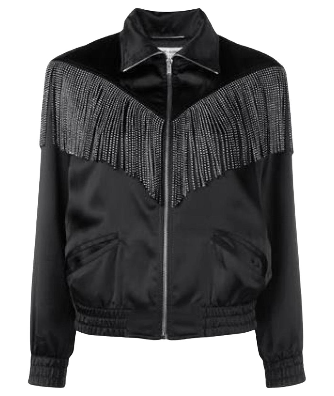 SAINT LAURENT Черная атласная куртка, фото 1