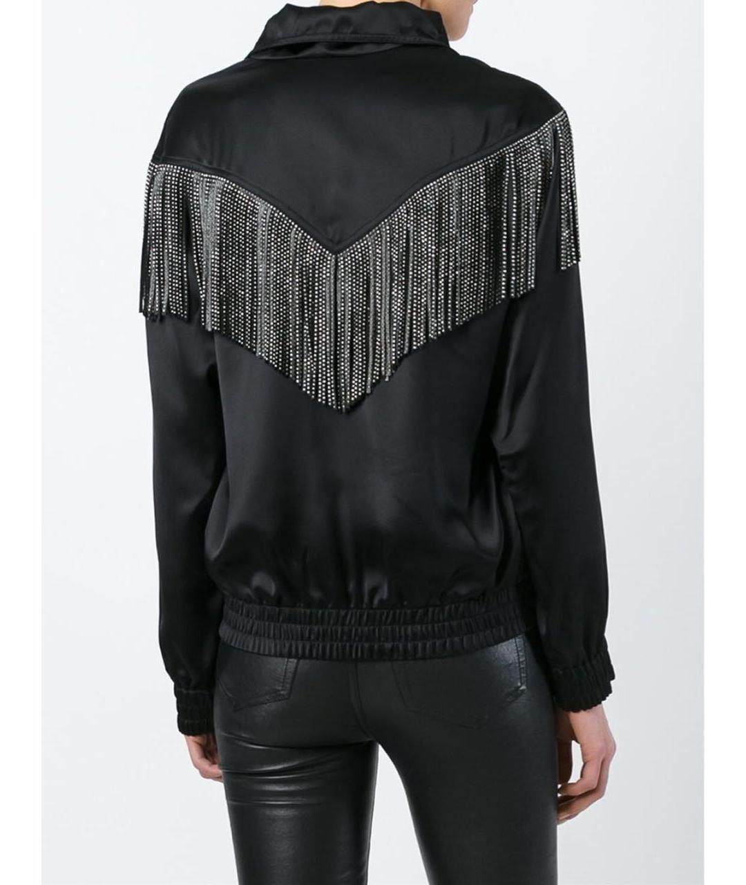 SAINT LAURENT Черная атласная куртка, фото 2