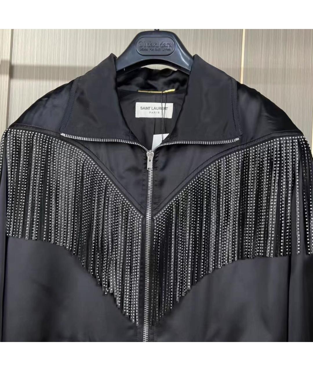 SAINT LAURENT Черная атласная куртка, фото 5