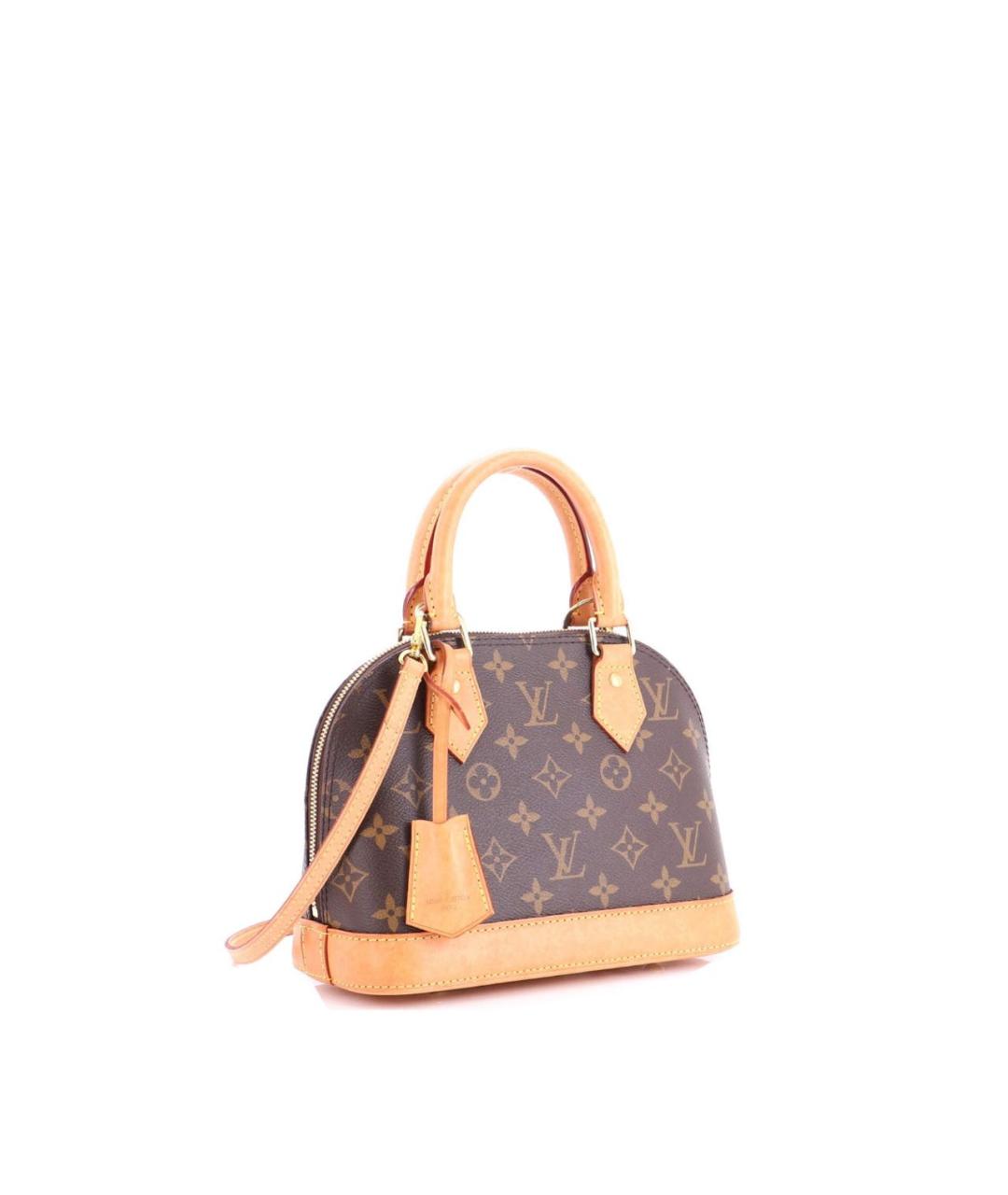 LOUIS VUITTON Коричневая кожаная сумка с короткими ручками, фото 2