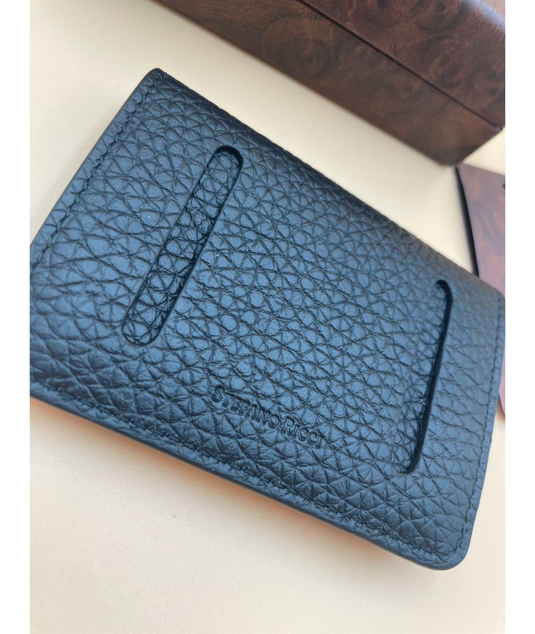 STEFANO RICCI Черный кожаный кардхолдер, фото 5
