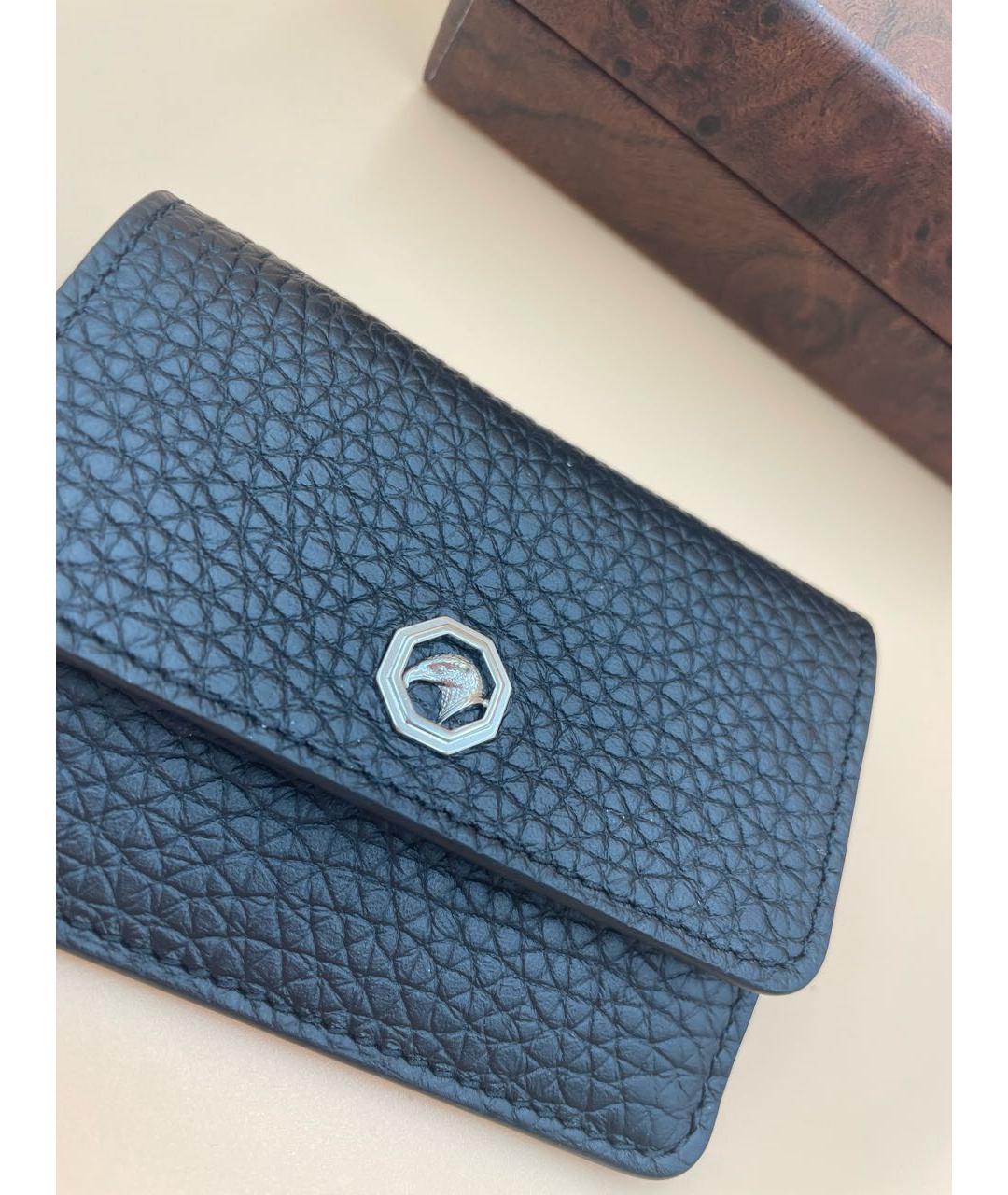 STEFANO RICCI Черный кожаный кардхолдер, фото 4