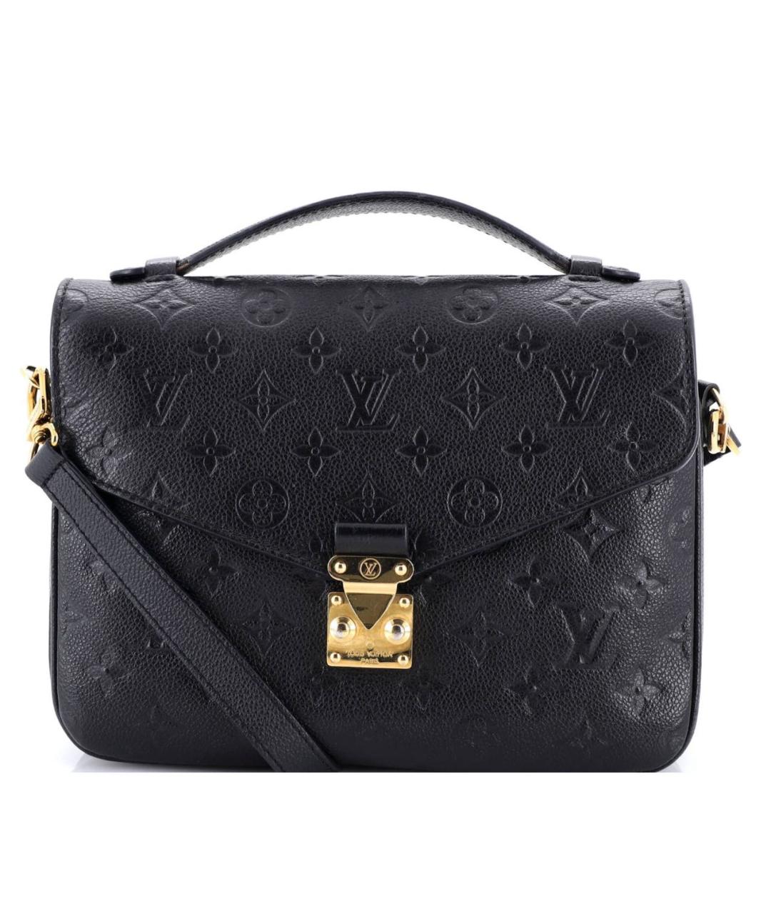 LOUIS VUITTON Черная кожаная сумка через плечо, фото 9