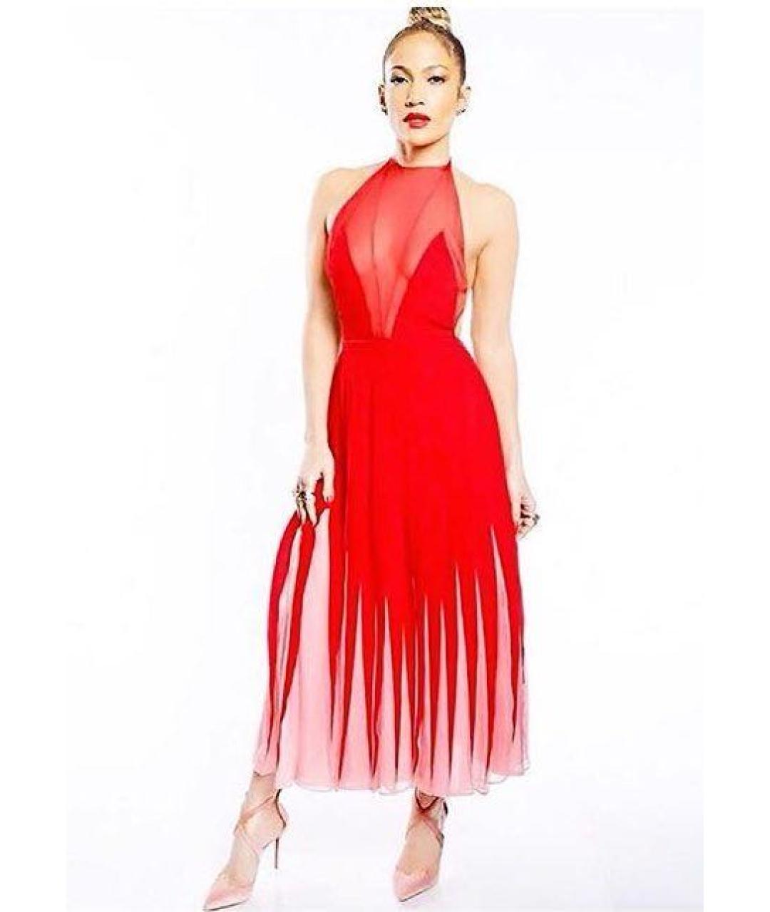 VALENTINO Красное хлопковое вечернее платье, фото 7