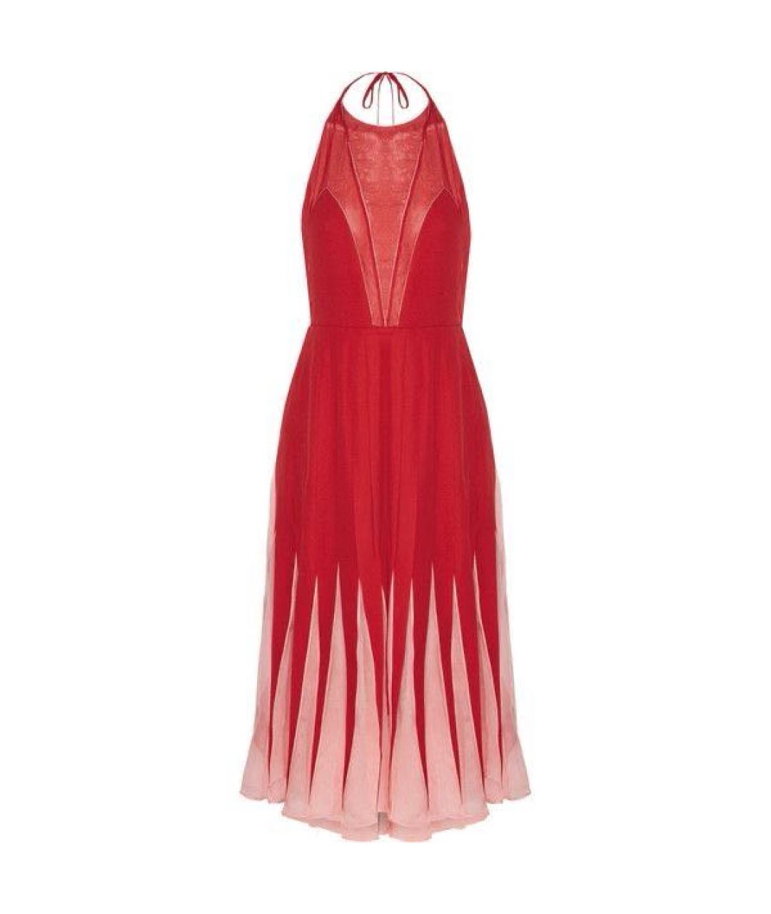 VALENTINO Красное хлопковое вечернее платье, фото 9