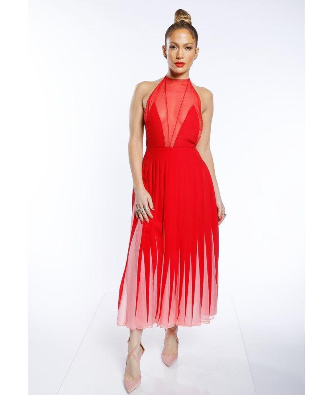 VALENTINO Красное хлопковое вечернее платье, фото 2