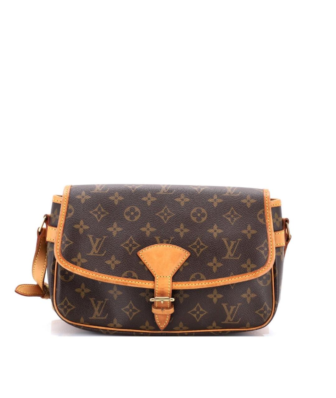 LOUIS VUITTON Коричневая кожаная сумка через плечо, фото 9