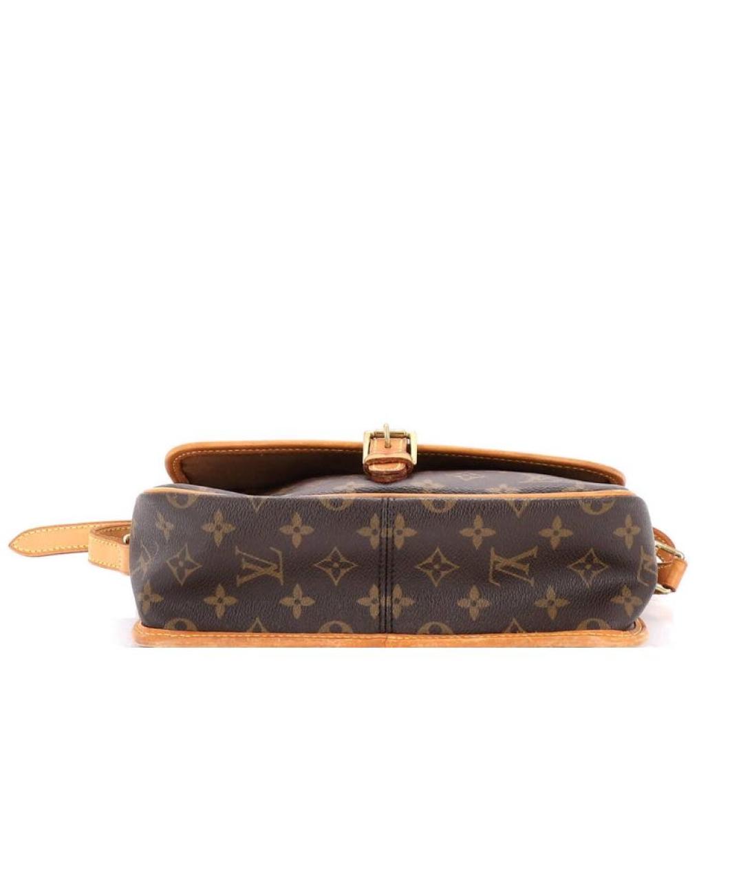 LOUIS VUITTON Коричневая кожаная сумка через плечо, фото 4