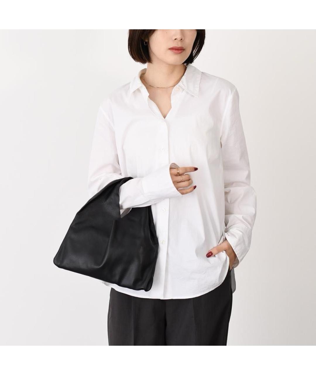 THE ROW Черная кожаная сумка с короткими ручками, фото 4