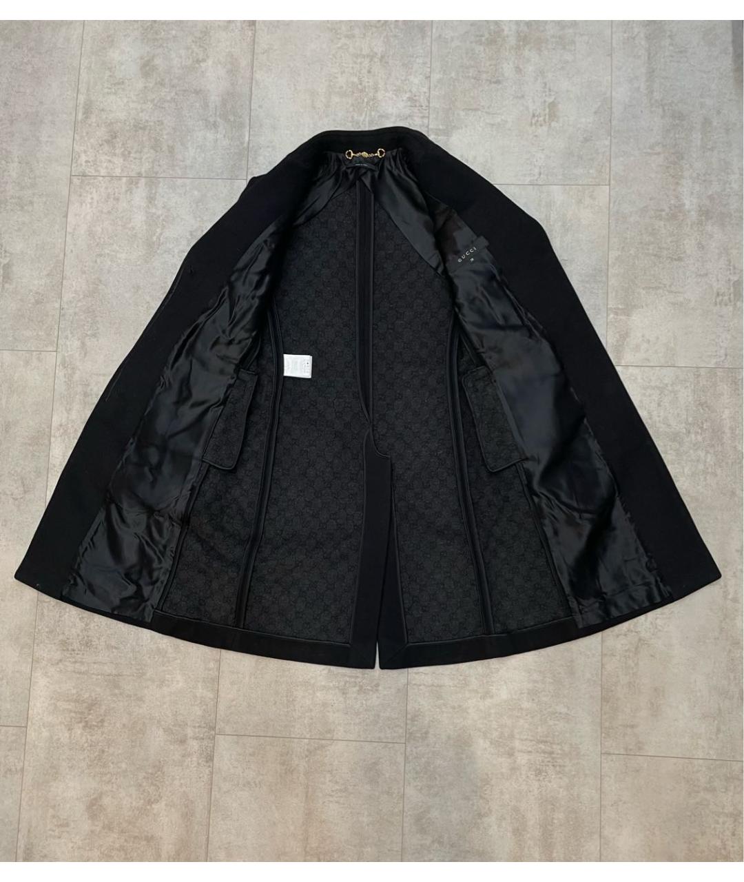 GUCCI Черное шерстяное пальто, фото 3