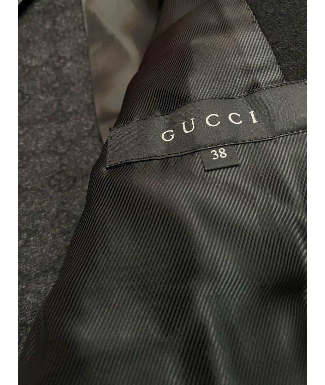 GUCCI Черное шерстяное пальто, фото 4