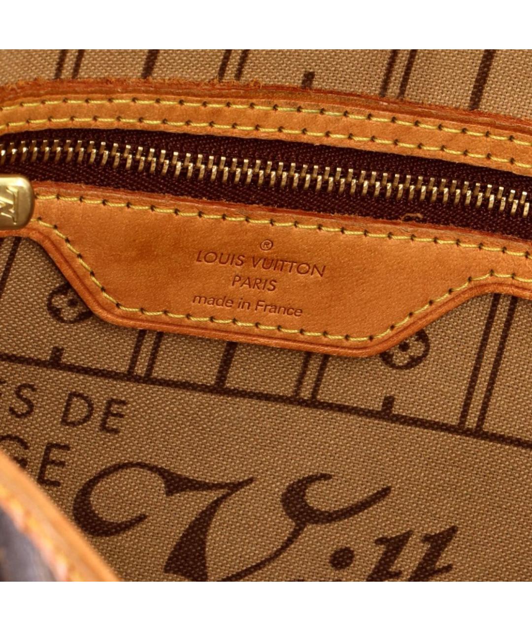 LOUIS VUITTON Коричневая кожаная сумка тоут, фото 8