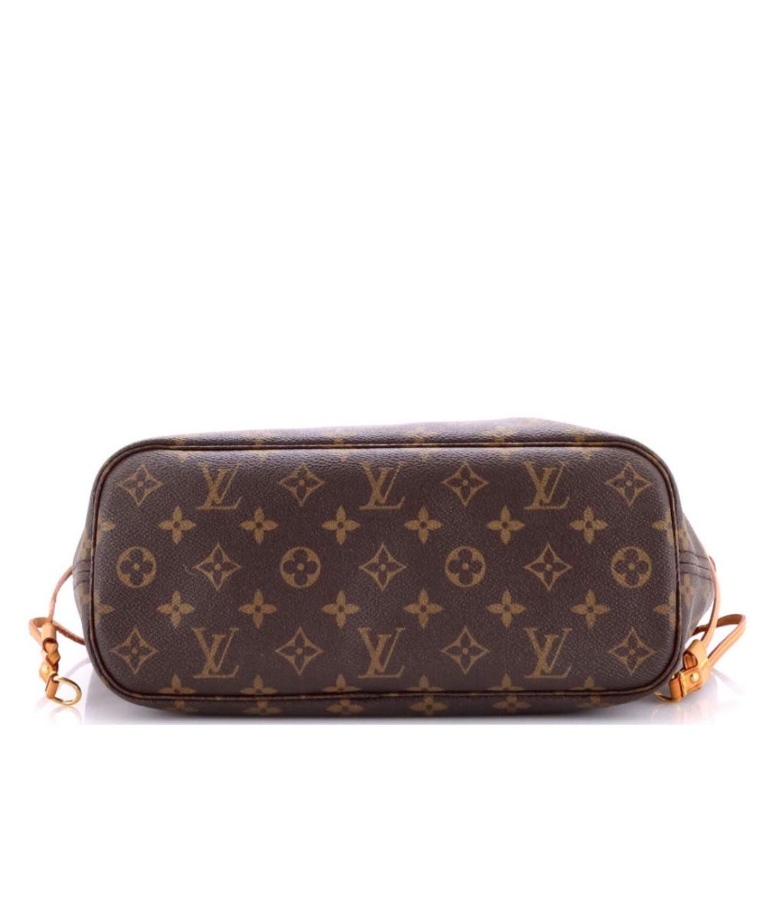 LOUIS VUITTON Коричневая кожаная сумка тоут, фото 4