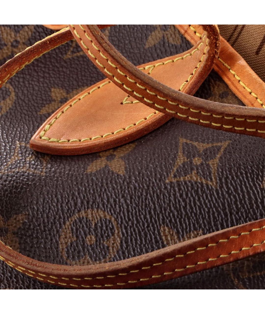 LOUIS VUITTON Коричневая кожаная сумка тоут, фото 6