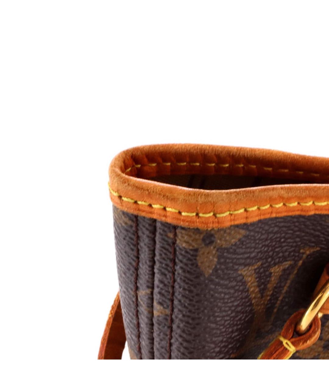 LOUIS VUITTON Коричневая кожаная сумка тоут, фото 7