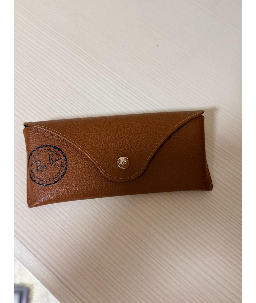 RAY BAN Золотые металлические солнцезащитные очки, фото 4