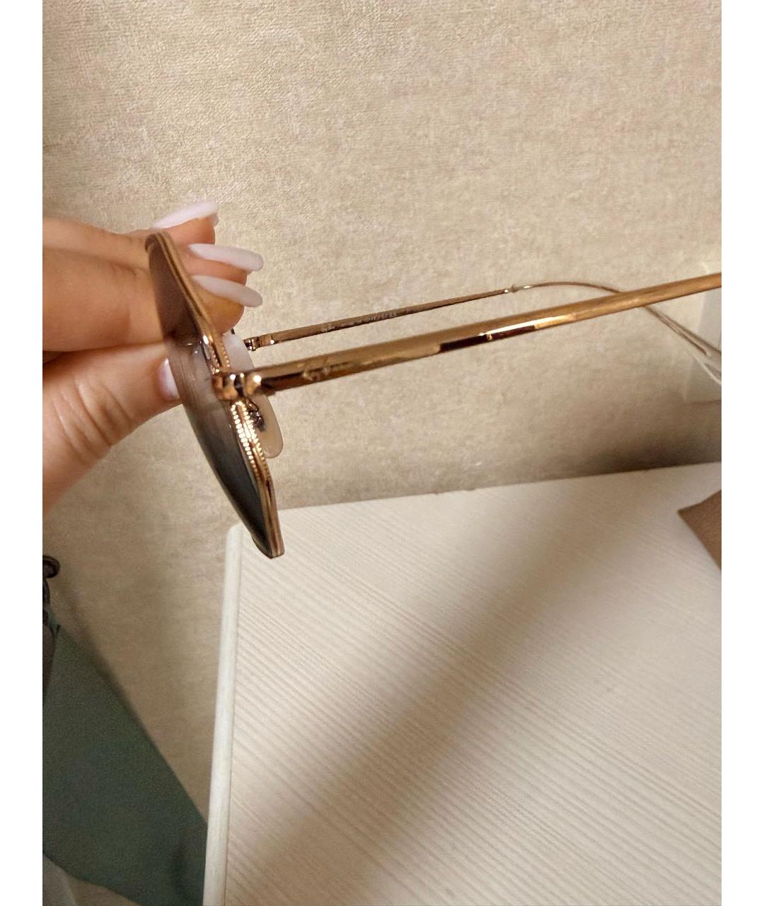 RAY BAN Золотые металлические солнцезащитные очки, фото 8