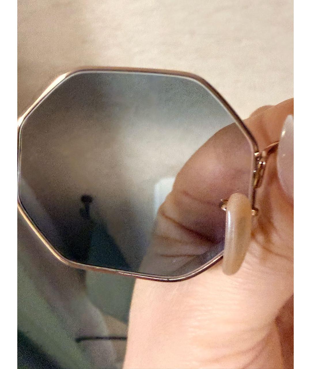 RAY BAN Золотые металлические солнцезащитные очки, фото 5