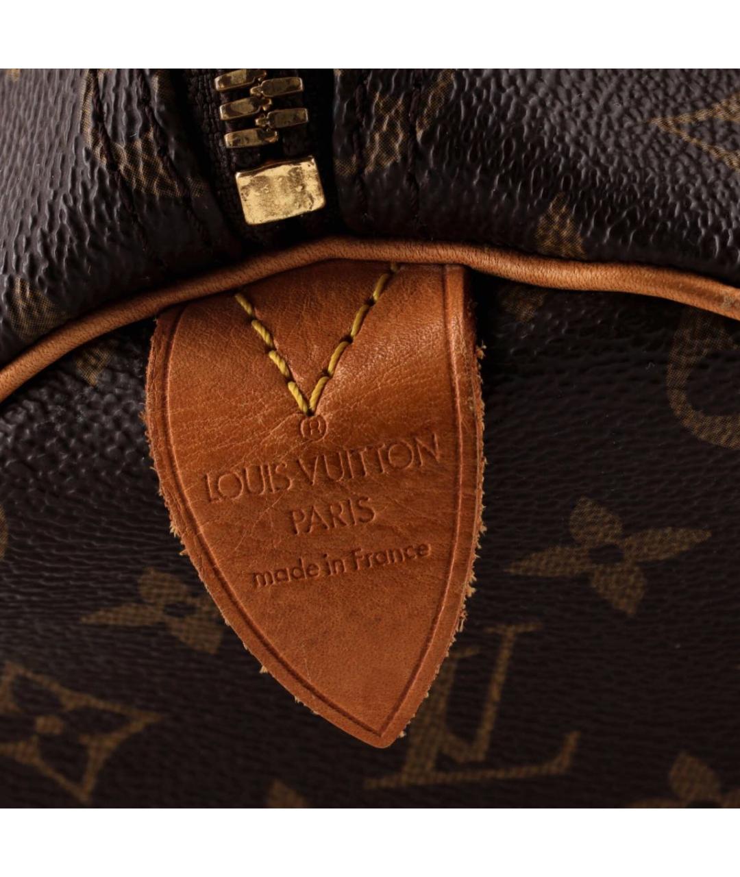 LOUIS VUITTON Коричневая кожаная дорожная/спортивная сумка, фото 8