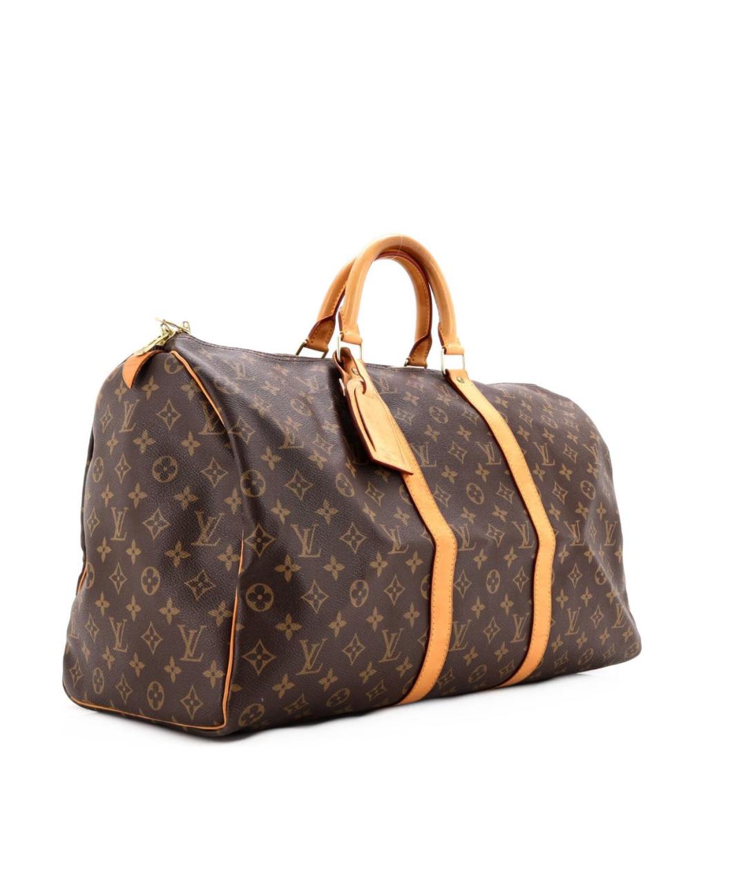 LOUIS VUITTON Коричневая кожаная дорожная/спортивная сумка, фото 2