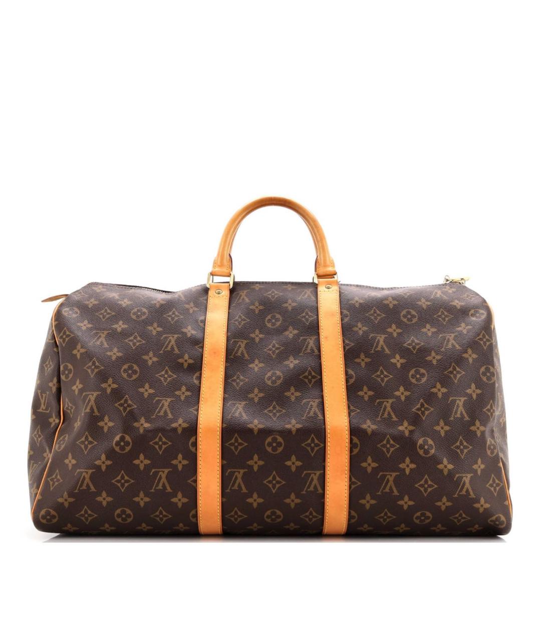 LOUIS VUITTON Коричневая кожаная дорожная/спортивная сумка, фото 3