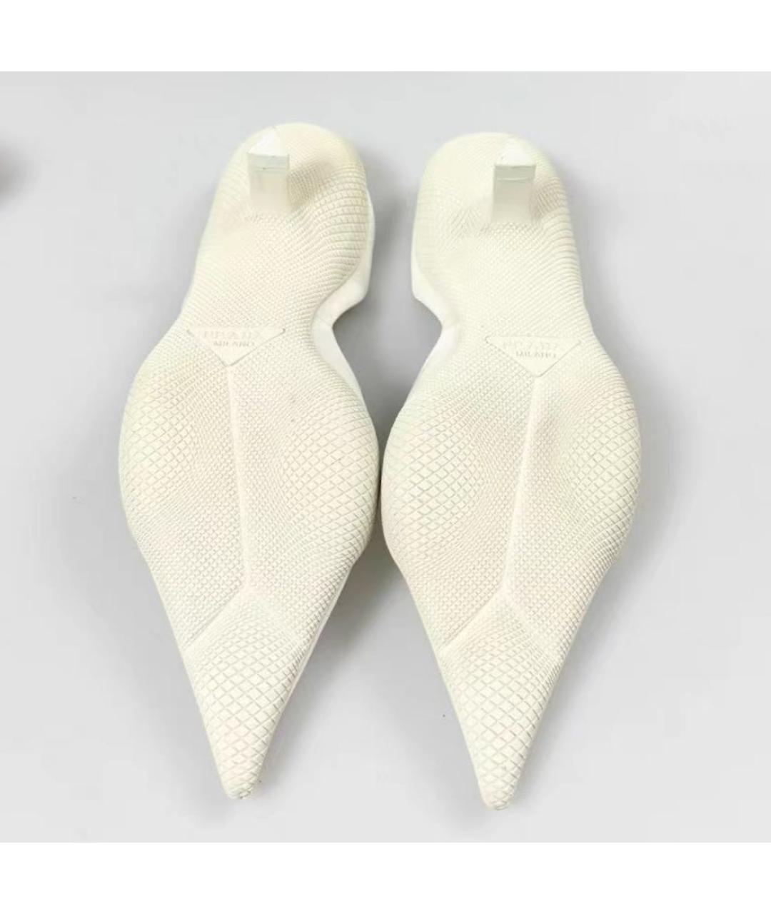 PRADA Белые лодочки на низком каблуке, фото 7