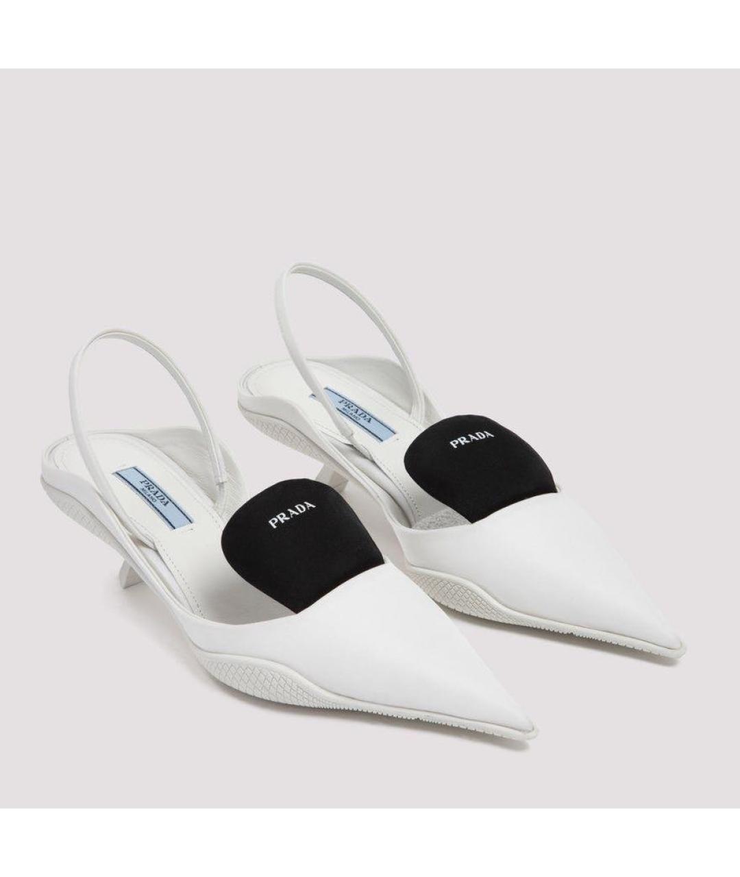 PRADA Белые лодочки на низком каблуке, фото 2