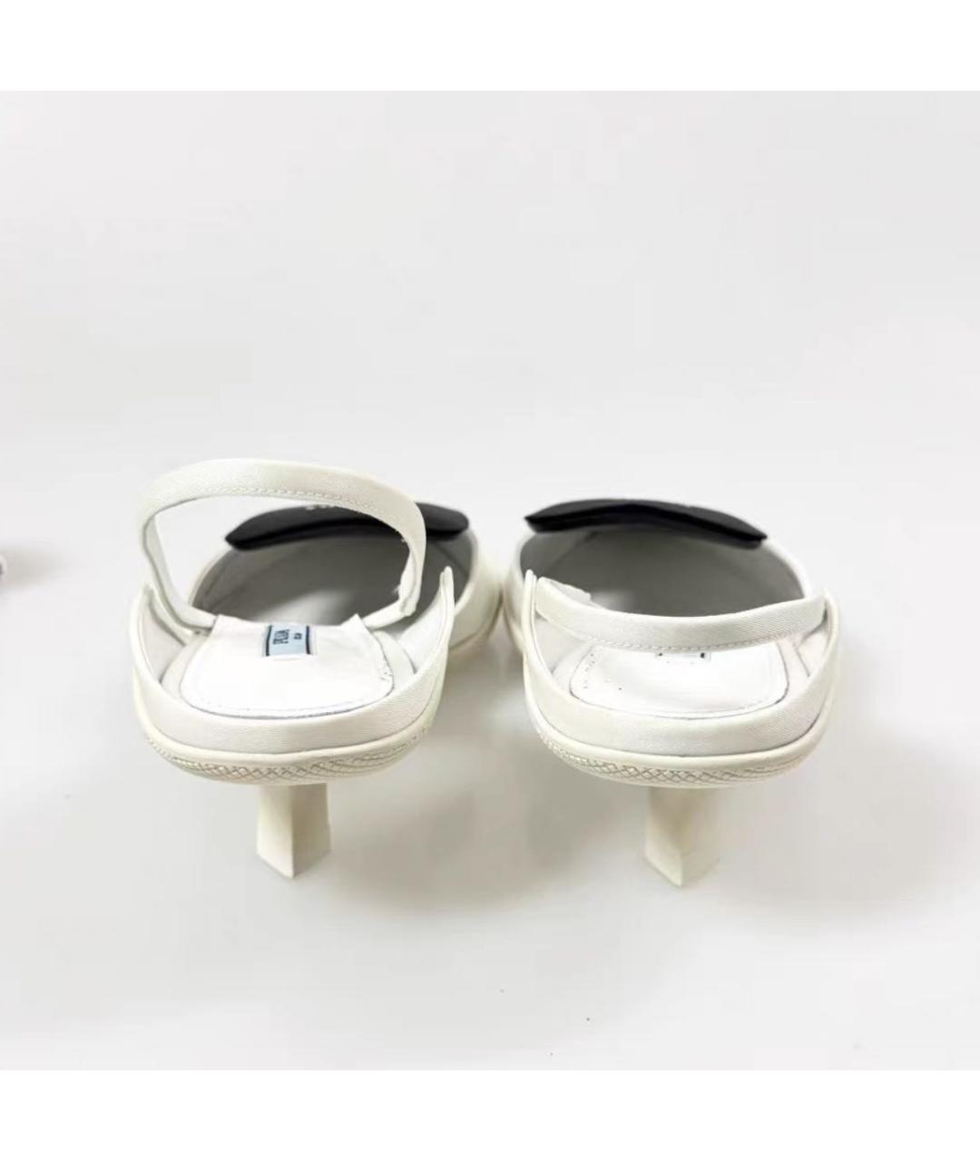 PRADA Белые лодочки на низком каблуке, фото 6