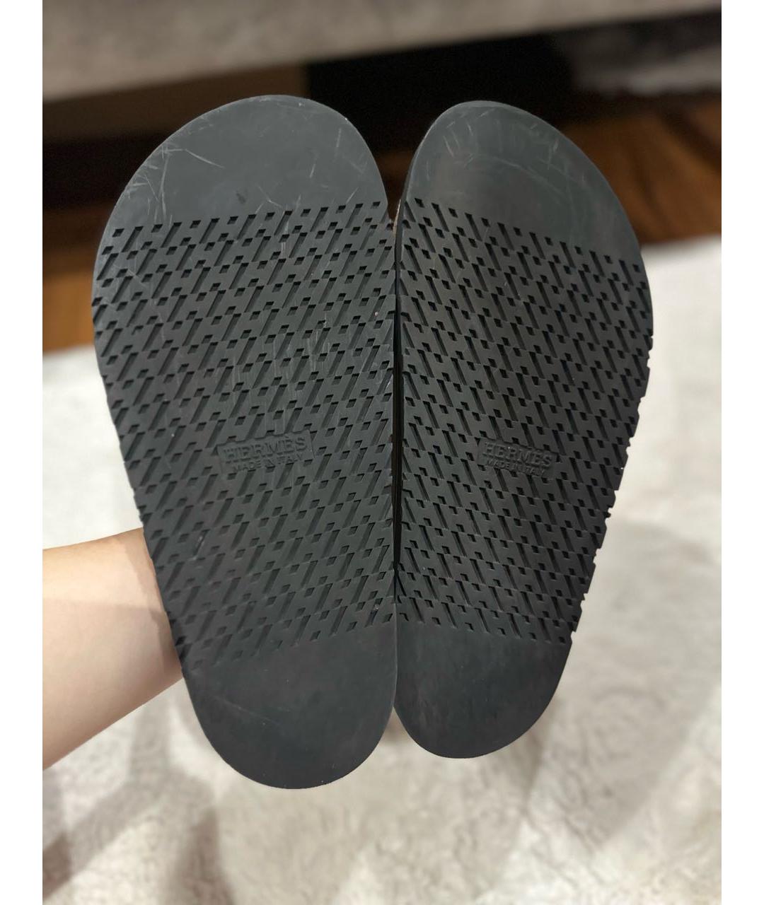 HERMES Бежевые замшевые мюли, фото 3