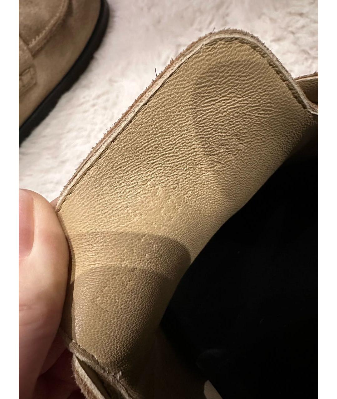 HERMES Бежевые замшевые мюли, фото 5
