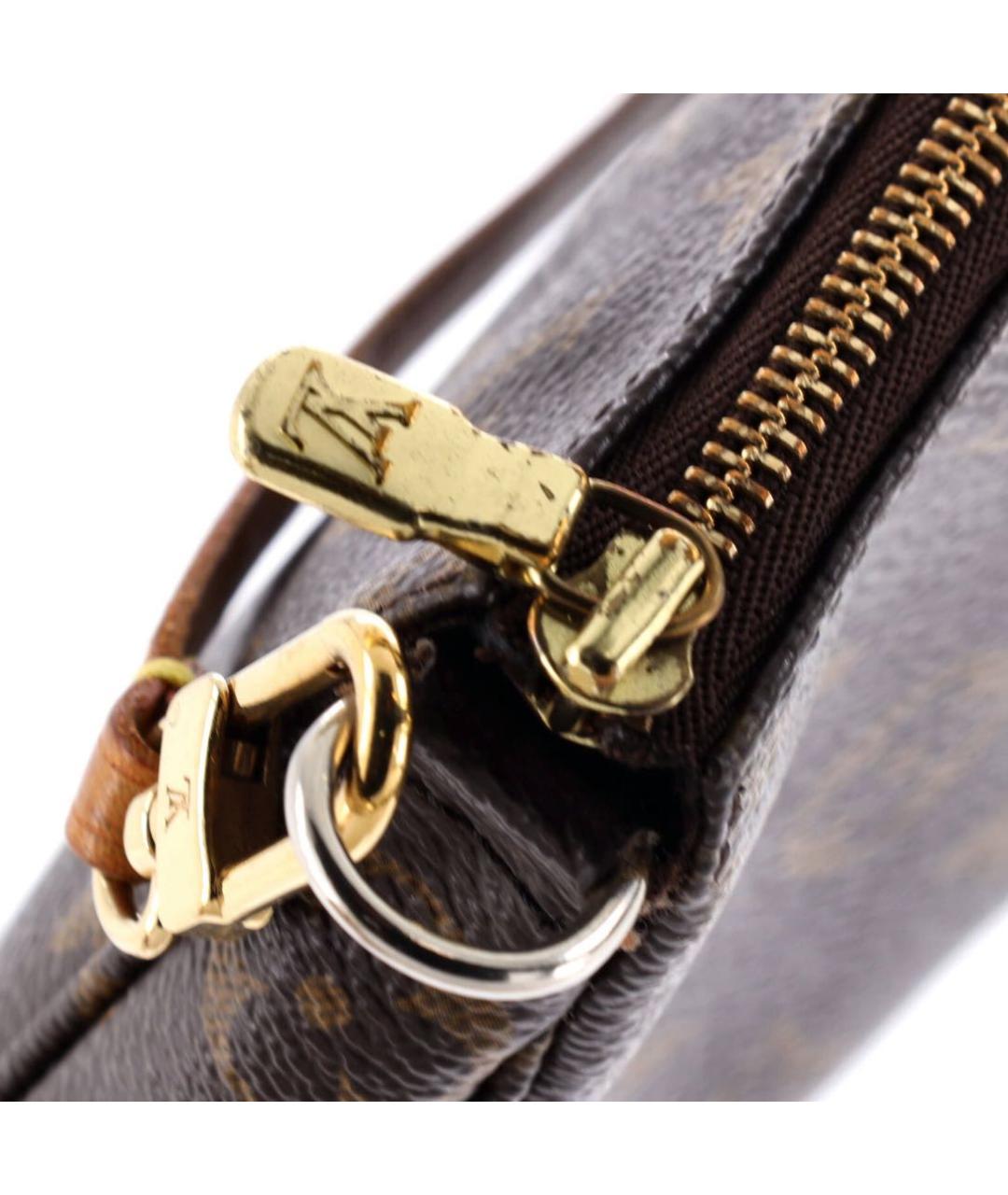 LOUIS VUITTON Коричневая кожаная сумка с короткими ручками, фото 6